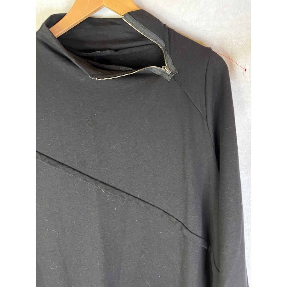 Chalet Et Ceci Black Asymmetric Long Sleeve Short Margo Dress L NWOT Lagenlook - Picture 3 of 9